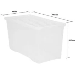 B&M Large Storage Box With Lid 110L - Clear -Home Furnishings 284861 110l storage box with lid clear 3