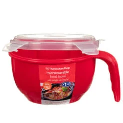B&M Microwavable Food Bowl With Handle -Home Furnishings 304743 Microwavable Food Bowl with Handle red1