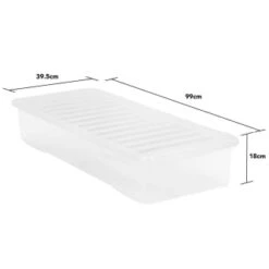 B&M Underbed Storage Box With Lid 55L - Clear -Home Furnishings 307321 55l under bed storage box with lid 3