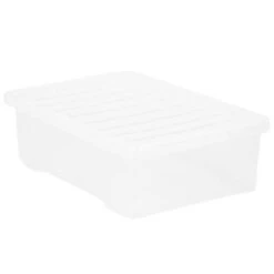 B&M Underbed Clear Storage Box With Lid 32L - Clear 11 B&M Underbed Clear Storage Box With Lid 32L - Clear -Home Furnishings 314173 32l underbed storage box with lid clear