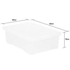 B&M Underbed Clear Storage Box With Lid 32L - Clear 10 B&M Underbed Clear Storage Box With Lid 32L - Clear -Home Furnishings 314173 32l underbed storage box with lid clear 3