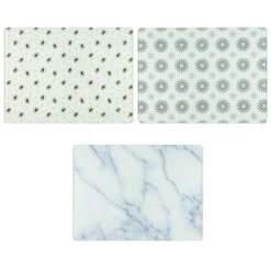 B&M Glass Chopping Board - Geo -Home Furnishings 320025 glass chopping board group