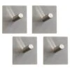 B&M Metal Adhesive Hooks 4pk - Square -Home Furnishings 332165 metal adhesive hoot set of 4 square