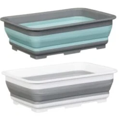 Addis Collapsible Washing Up Bowl - Aqua & Grey 13 Addis Collapsible Washing Up Bowl - Aqua & Grey -Home Furnishings 332198 addis collapsible washing up bowl grey and aqua 4