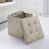 B&M Mink Velvet Storage Seat Ottoman -Home Furnishings 332408 mink velvet look storage seat ottoman