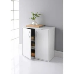 Lokken 2 Door Cupboard 5 Lokken 2 Door Cupboard -Home Furnishings 333080 2 door cupbard with shelves open