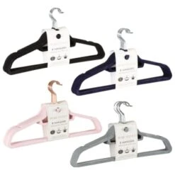 B&M Pure Velvet Hangers 8pk - Black -Home Furnishings 333534 8pk velvet hangers group