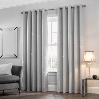 B&M Mystica Shimmer Thermal Lined Silver Curtains 66 X 72" 3 B&M Mystica Shimmer Thermal Lined Silver Curtains 66 X 72"