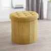 B&M Round Storage Ottoman - Ochre -Home Furnishings 345784 round ochre ottoman