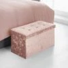 B&M Storage Ottoman - Blush 1 B&M Storage Ottoman - Blush -Home Furnishings 346037 velvet look ottoman blush