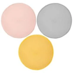 B&M Grey Round Pom Pom Placemats 4pk 11 B&M Grey Round Pom Pom Placemats 4pk -Home Furnishings 355688 355688 355689 pom pom placemats main