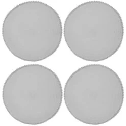B&M Grey Round Pom Pom Placemats 4pk 10 B&M Grey Round Pom Pom Placemats 4pk -Home Furnishings 355688 pom pom placemats grey 3