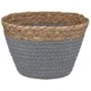 B&M Mini Cotton Wicker Basket - Grey 1 B&M Mini Cotton Wicker Basket - Grey -Home Furnishings 355715 mini straw and cotton rope string basket grey