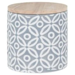 B&M Embossed Geometric Storage Canisters 3pc -Home Furnishings 356821 storage canisters geo grey 2