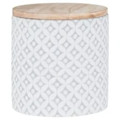 B&M Embossed Geometric Storage Canisters 3pc -Home Furnishings 356821 storage canisters geo grey