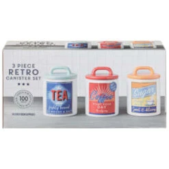 B&M Retro Canister Set 3pc -Home Furnishings 356953 storage canisters retro tea coffee sugar main