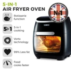 Tower 5-in-1 Air Fryer Oven 11L 33 Tower 5-in-1 Air Fryer Oven 11L -Home Furnishings 357961 tower 5 in 1 air fryer oven 11l 12
