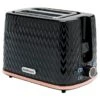 Goodmans Textured 2 Slice Toaster - Black & Rose Gold -Home Furnishings 358961 goodmans textured toaster black rose gold 3