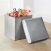 B&M Glitter Storage Seat Ottoman - Silver 2 B&M Glitter Storage Seat Ottoman - Silver -Home Furnishings 366012 silver glitter storge seat ottoman