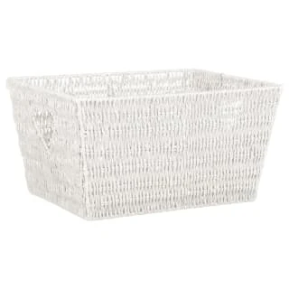 B&M Vannes Heart Cut Out Wicker Basket - White 3 B&M Vannes Heart Cut Out Wicker Basket - White