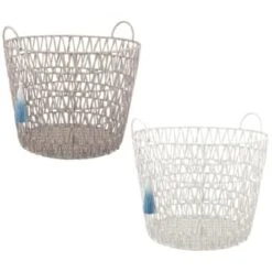 B&M Storage Basket With Tassel - Grey -Home Furnishings 368485 basket with tassel main