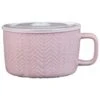 B&M Herringbone Embossed Soup Mug - Blush -Home Furnishings 369068 herringbone emboss soup mug blush