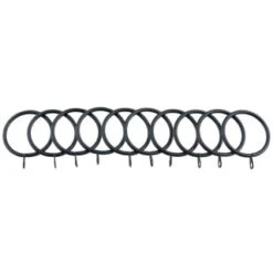 B&M Metal Curtain Rings 10pk - Black -Home Furnishings 369327 metal curtain rings black 3