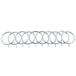 B&M Metal Curtain Rings 10pk - Shiny Nickle -Home Furnishings 369328 metal curtain rings rings shiny nickle 3