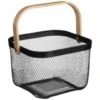 B&M Mesh Storage Basket With Bamboo Handle -Home Furnishings 369475 mesh storage basket with bamboo handle