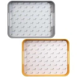 B&M Sausage Dog Bamboo Tray With Handles - Ochre -Home Furnishings 369483 sausage dog printed bamboo tray with handles ochre