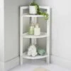 Maine 3 Tier Corner Shelving - White -Home Furnishings 369723 maine 3 tier corner shelf white