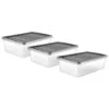 B&M Under Bed Storage Boxes 32L 3pk -Home Furnishings 369792 3pk 32l underbed storage box grey