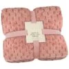 Heritage Collection Waffle Faux Fur Throw - Blush -Home Furnishings 372937 waffle faux fur throw blush 41