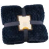 B&M Waffle Faux Fur Throw - Navy -Home Furnishings 372950 waffle faux fur throw navy 4