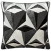Jenson Geo Velvet Cushion - Grey -Home Furnishings 373032 jenson geo velvet cushion black