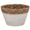 B&M Mini Cotton Wicker Basket - Cream -Home Furnishings 374370 mini straw and cotton rope string basket white