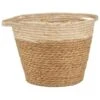 B&M Two Tone Wicker Basket - Cream 2 B&M Two Tone Wicker Basket - Cream -Home Furnishings 374371 cream two tone wicker basket