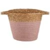 B&M Small Two Tone Wicker Basket - Pink -Home Furnishings 374392 small pink two tone basket