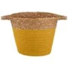 B&M Small Two Tone Wicker Basket - Ochre 1 B&M Small Two Tone Wicker Basket - Ochre -Home Furnishings 374395 small ochre two tone basket