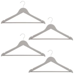 B&M Matte Grey Wooden Hangers 4pk -Home Furnishings 376023 wooden hangers 4pk group