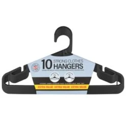 B&M Jumbo Hangers 10pk - Black -Home Furnishings 376555 10pk strong clothes hangers blacks 2