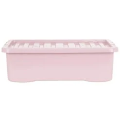 B&M Under Bed Storage Box 32L - Dusty Pink -Home Furnishings 377038 under bed storage box 32l dusty pink