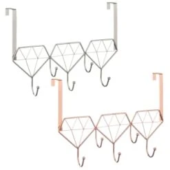B&M Diamond Geo Overdoor Hooks - Rose Gold -Home Furnishings 377705 diamon geo over door hook main