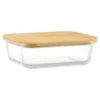 B&M Rectangular Glass Food Container With Bamboo Lid -Home Furnishings 378623 regular glass food container 2