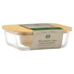 B&M Rectangular Glass Food Container With Bamboo Lid 9 B&M Rectangular Glass Food Container With Bamboo Lid -Home Furnishings 378623 regular glass food container 3