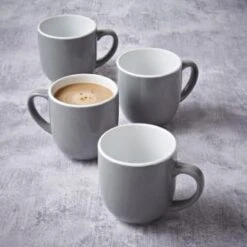 Simply Everyday Gloss Mugs 4pk - Grey 10 Simply Everyday Gloss Mugs 4pk - Grey -Home Furnishings 380120 4pk simply everyday mugs grey
