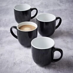 Simply Everyday Gloss Mugs 4pk - Black 11 Simply Everyday Gloss Mugs 4pk - Black -Home Furnishings 380121 4pk simply everyday mugs black