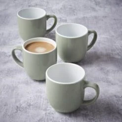 Simply Everyday Gloss Mugs 4pk - Sage 9 Simply Everyday Gloss Mugs 4pk - Sage -Home Furnishings 380123 4pk simply everyday mugs sage