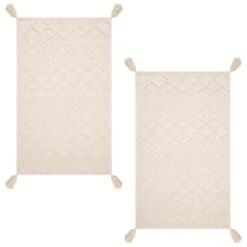 B&M Homestead Embossed Tea Towels With Tassels 2pk - Natural -Home Furnishings 380229 2pk homestead embossed tea towel with tassels 2