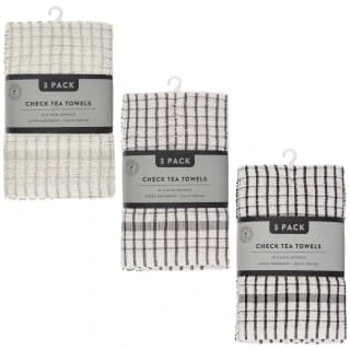 B&M Check Tea Towels - Sage 3pk 7 B&M Check Tea Towels - Sage 3pk - Image 5